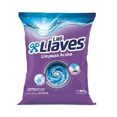 DETERG LAS LLAVES L. ACTIVA FLORAL 10X900GR