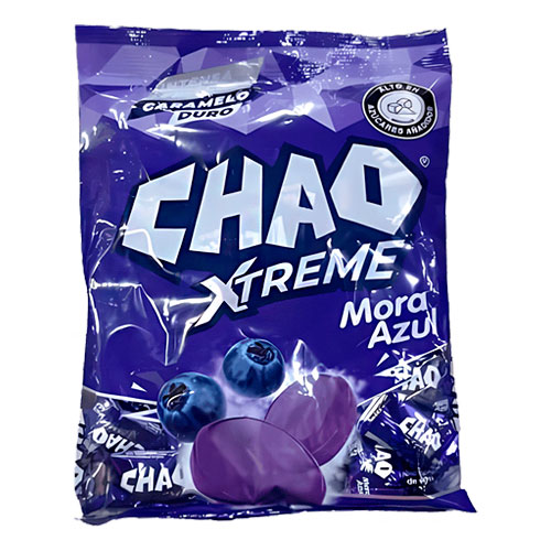 CARAMELO CHAO XTREME MORA AZUL 4GR 24X100UNID