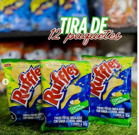 SNACK RUFFLES CREMA Y CEBOLLA 6X12X33GR